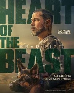 Brad Pitt et un chien dans 'Heart Of The Beast'